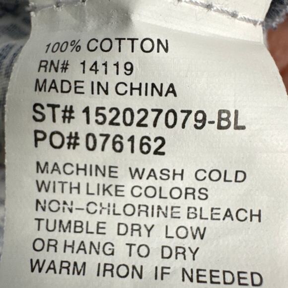 Ely Cattlemen Men's Western Shirt Pearl Snap Button Up Blue White Size L Rugged - Picture 8 of 9